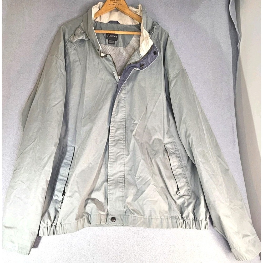 St Johns Bay Grey Windbreaker 3XL Coastal Dad Prep Lightweight Yacht Gorpcore